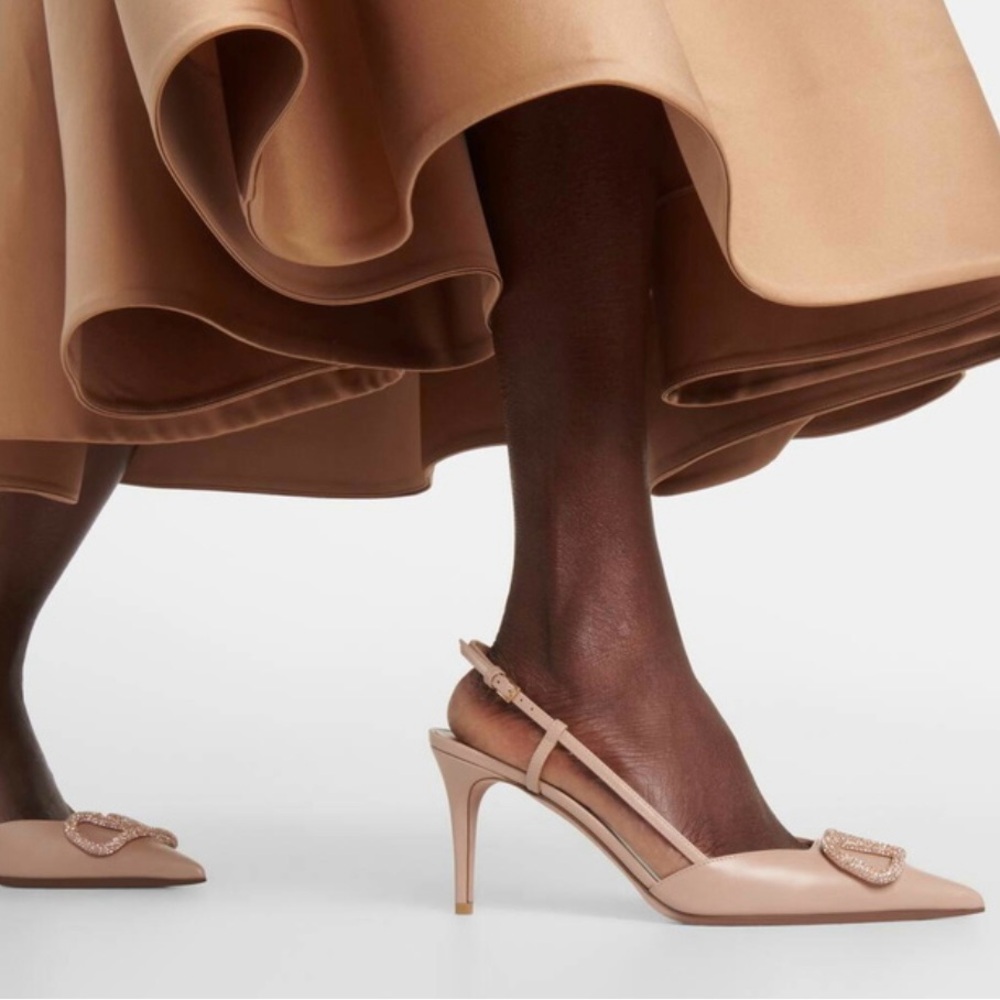 Valentino Garavani VLogo Signature 80 slingback leather pumps - Picture 7 of 8